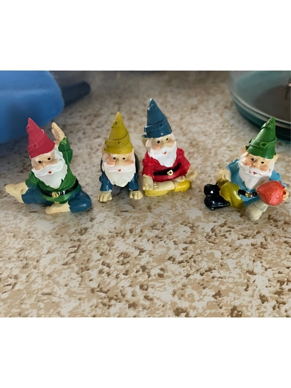 4 Pieces Mini Garden Gnomes, Outdoor Fairy Miniature Statue Accessories